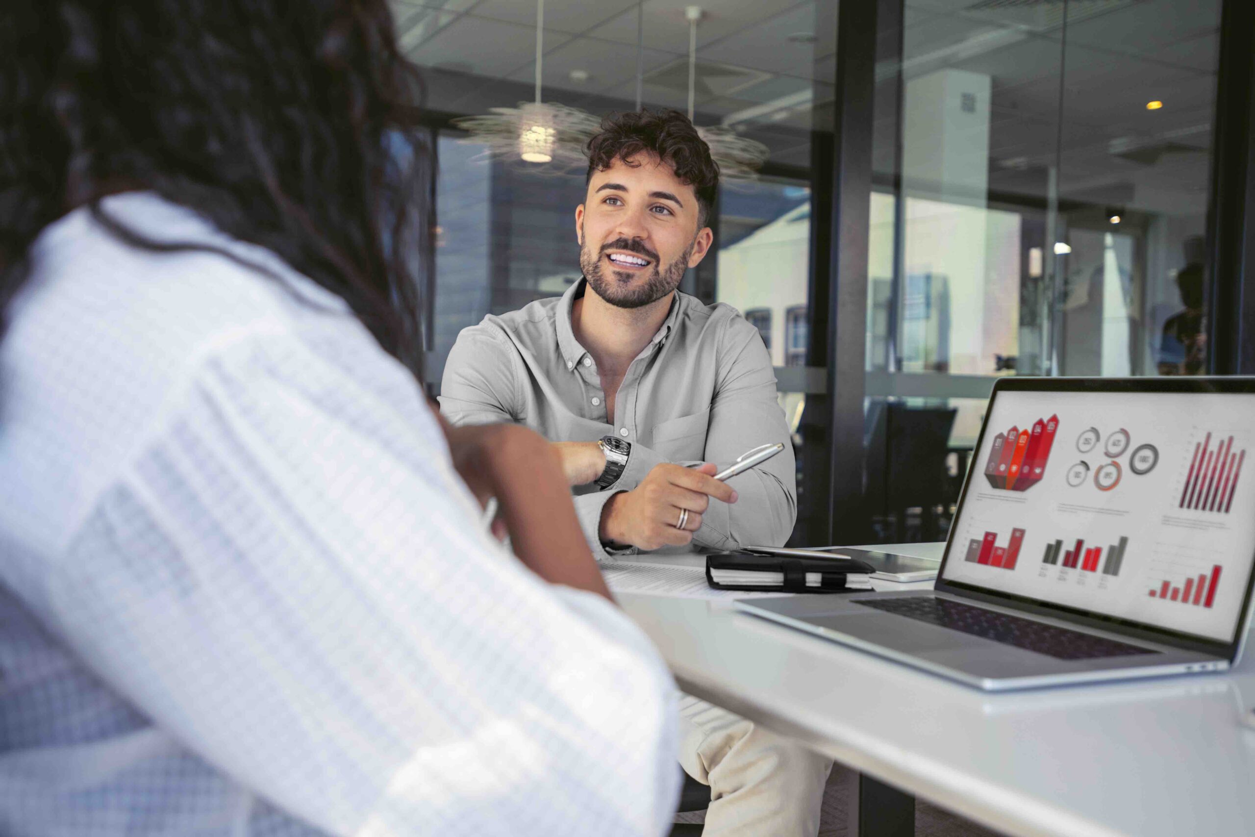Business colleagues having a conversation